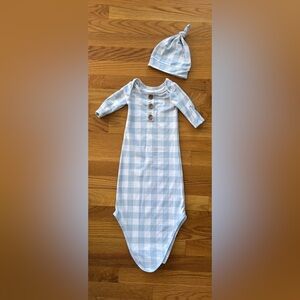 Caden Lane Blue Gingham Knotted Gown